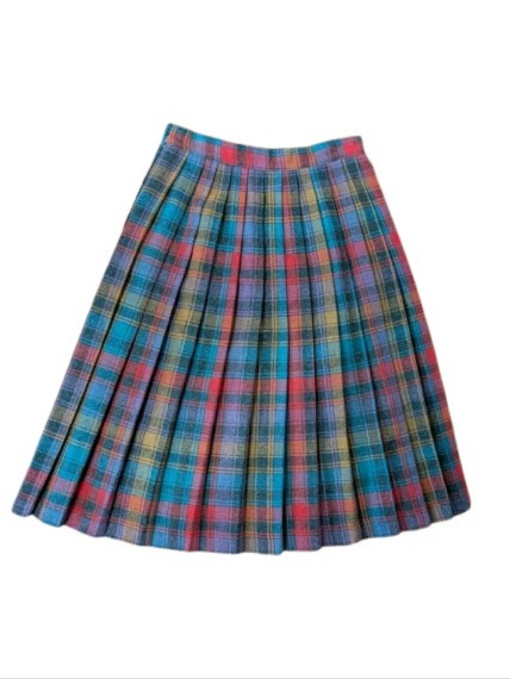 Tartan Skirt Pleats Dark Academia Wool Blend Sz 13 See Msmnt Paul Harris Vintage